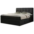 Boxspringbett mit Bettkasten Luka King , schwarz , Maße (cm): B: 120 H: 110