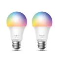 Tapo TP-Link smarthome E27 Glühbirne, glühbirnen, Mehrfarbrige smart lampe, zubehör, kompatibel mit Alexa, Google Assistant, App, energiesparend, Kein Hub notwendig (2 Pack)