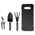 BLACK+DECKER Gartenwerkzeug Set 4Teilig - Knieschoner, Gartenschere, Schaufel un