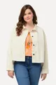 Ulla Popken Sommerjacke Jeans-Shirtjacke Hemdkragen Biobaumwolle