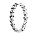 Pandora Fingerring Silberner Herzring 190980 - Kreislauf: 52 mm
