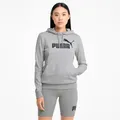 Puma Freizeit Kapuzenpullover Essentials Logo - Baumwolle - hellgrau Damen, Größe: S