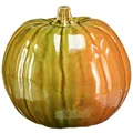 Deko Keramik Kürbis Grün 17,5 cm Herbst Tischdekoration Wohnzimmer