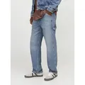 Loose-fit-Jeans JACK & JONES "JJIEDDIE JJCARPENTER SBD 416 NOOS", Herren, Gr. 31, Länge 30, blau (blau denim), Denim/Jeans, Obermaterial: 100% Baumwolle, Abriebeffekte, modisch, loose fit, Jeans