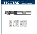 Schaftfräser DIN844 TypN D.5mm HSS-Co8 3 Schneiden lang TECWERK TiCN beschichtet