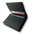 FOMAX Echtleder Kartenetui für 20 EC Karten und Geldscheine, Damen und Herren Visitenkarten Etui, kompaktes Design, 100% Leder Geldbörse