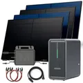 SUNNIVA® 2000W Balkonkraftwerk mit 2,24 kWh Speicher MARSTEK B2500-D, BIFAZIAL FULLBLACK komplett Steckdose, PV Solaranlage Komplettset mit Solarspeicher, 4x 500W N-Type Glas Bifacial Module