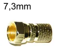 10x Fstecker 7,3mm für SAT-Kabel vergoldet