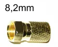 5x F - Stecker 8,2mm für SAT-Kabel - GOLD - Coax - zum Aufschrauben