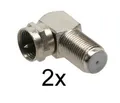 2x Fadapter abgewinkelt - Verbinder für SAT-Kabel - Coax - zum Schrauben