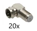 20x Fadapter abgewinkelt - Verbinder für SAT-Kabel - Coax - zum Schrauben