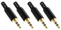 4x Klinkenstecker 3,5mm Stereo vergoldet stereo - löt
