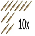 10x 6,3mm Klinkenstecker stereo - Kopfhörer Stecker lötbar - vergoldet