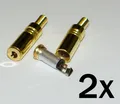 2x Klinkenkupplung 3,5 mm . STEREO . Klinke Klinken Kupplung . löt . VERGOLDET