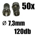 50x F - Stecker 7,3mm für SAT-Kabel bis 120db - Coax - zum Aufschrauben