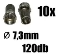 10x F - Stecker 7,3mm für SAT-Kabel bis 120db - Coax - zum Aufschrauben