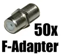50x F-Adapter F-Verbinder für SAT-Kabel - Coax - mit Sechskant