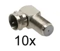 10x F-Adapter F-Verbinder für SAT-Kabel - Coax - abgewinkelt