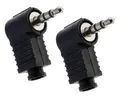 2x STEREO Klinkenstecker 3,5mm - Klinke Klinken Stecker - abgewinkelt - lötbar