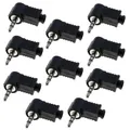 10x 3,5mm Klinkenstecker stereo - Kopfhörer Stecker lötbar - abgewinkelt