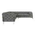 S-STYLE Chesterfield Ecksofa  Natalie ¦ grau ¦ Maße (cm): B: 264 H: 75