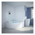 TroniTechnik Eckwhirlpool ANDROS 160x160 Eckwanne Badewanne mit Whirlpool und Airpool Unterwasser LEDs inkl. Spülfunktion