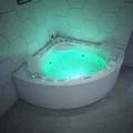 TroniTechnik® Eckwhirlpool ANDROS 160x160 Eckwanne Badewanne mit Whirlpool und Airpool Unterwasser LEDs inkl. Spülfunktion