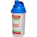 MEGAMAX Shaker [Protein Eiweiß Mixer] für auslaufsichere Shakes | Trinkflasche für Eiweißshakes u. Für Krafttraining, Bodybuilding & Fitness | Mixbecher mit Siebeinsatz Schraubverschluss, Messskala