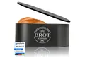 IDEALTASTIC Brotkasten Premium 2-in-1 Brotkasten für die ideale Brot Aufbewahrung, Holzdeckel, (Brot Aufbewahrung, Brotkästen, Brotkasten), Schwarzer Brotkasten mit Frischhaltefunktion & Luftzirkulation“