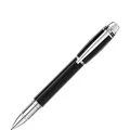 Montblanc Starwalker Urban Spirit Line Roller Ball Fine Liner aus schwarzen Edelharz mit platiniertem Beschlägen und Griffstück aus Edelstahl, Größe: 13,5cm, 115345