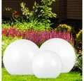 etc-shop LED Solarleuchte, LED-Leuchtmittel fest verbaut, Warmweiß, 3er Set LED Solar Leuchte Kugeln Steckleuchten Gartenlampe