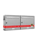 AL Briefkastensysteme Wandbriefkasten 2 Fach Premium Edelstahl Briefkasten Post A4 modern robustwetterfest