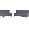 vidaXL 2-tlg. Sofa-Set Stoff Grau