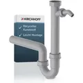 Kirchhoff - Eco-save Ks Spültisch-röhrensiphon,grau, 1 1/2'ig X 40 Mm, Mit 3/4' Geräteanschluss