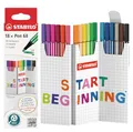 STABILO - Premium-Filzstift - Pen 68-18er Zick-Zack-Tischset - 18 Farben