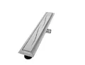 VILSTEIN Duschrinne 110cm, Edelstahl Bodenablauf Komplettset, extra flach, Siphon mit Geruchsstop, Haarsieb - Welle