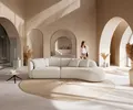 DELIFE Big-Sofa Mairi, Bouclé Creme-Weiß 330x160 cm