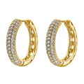 Heideman Ohrringe Charly Damen - aus hochwertigem Edelstahl - silber gold rosegold poliert - Ohrcreolen für Frauen mit Stein - Ohrschmuck 23mm Durchmesser