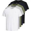 JACK AND JONES JACK&JONES Herren T-Shirt, 5er Pack - JORJXJ, T-Shirt, kurzarm, Rundhals, Baumwolle, Logo, einfarbig