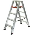 Stehleiter 2x5 Stufen Profi Länge 140cm 140x58x23cm Alu SZAGATO Stufenleiter Standleiter Haushaltsleiter Bockleiter Doppelstufenleiter Malerleiter