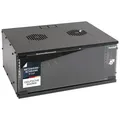 HMF 65704-02 Netzwerkschrank, Serverschrank 19 Zoll | 4 HE | 400 mm Tiefe | Glastür | Schwarz