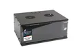 HMF Serverschrank Netzwerkschrank, Serverschrank 19 Zoll, 4 HE, 400 mm Tiefe, Glastür, Schwarz