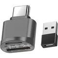 Micro SD Kartenleser USB C OTG Adapter für MacBook Tablets Smartphone dunkelgrau