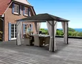 Pavillon KONIFERA "Aruba", beige (dunkelbraun, beige), B/H/T: 400cm x 260cm x 300cm, Pavillons, Pavillon, Gestell aus Aluminium, Dach aus Polycarbonat-Stegplatten, Topseller