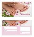 50 Stück Geschenkgutscheine (Fusspflege-608) - Gutscheinkarten Gutscheine für Bereiche Wellness, Erholung, Entspannung oder Kosmetik und Reisen