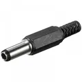 DC-Stecker / Hohlstecker 5,5x2,5mm mit Knickschutz, Lötmontage, Schaftlänge 14mm