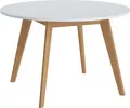 Esstisch, rund, 120cm, weiß mit Eiche, RAMVIK-129