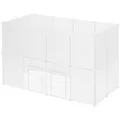 EUGAD Kleintierkäfig, mit Tür DIY 24 Platten Kunststoff, 145x95x75cm, Weiß