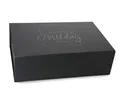 ideas in boxes Premium Geschenkbox Geburtstag, Geschenkkarton, Magnetbox, Magnetfaltbox, Geschenkverpackung für Geburtstag mit Schriftzug, 33x22x10cm, Schwarz matt mit Schwarz