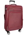 MY TRAVEL BAG Stoff Reisekoffer Trolley Erweiterbar mit Zwillingsrollen (M/L/XL/XXL oder 4er Set) Weichgepäck (Rot, Mittlerer Koffer (65cm))